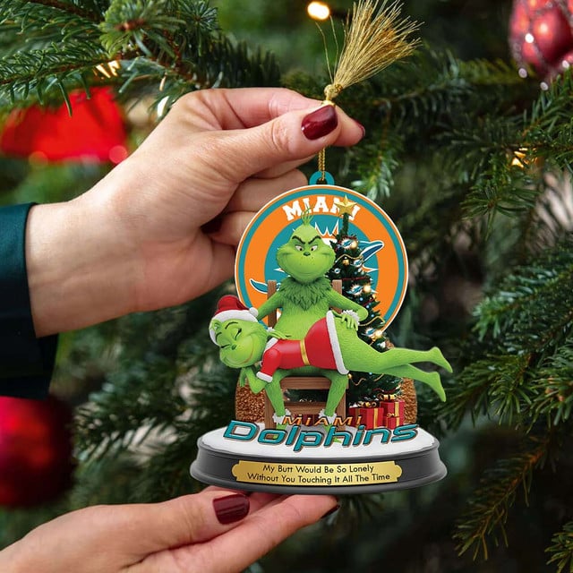 Miami Dolphins x Grinch Christmas Acrylic Ornament