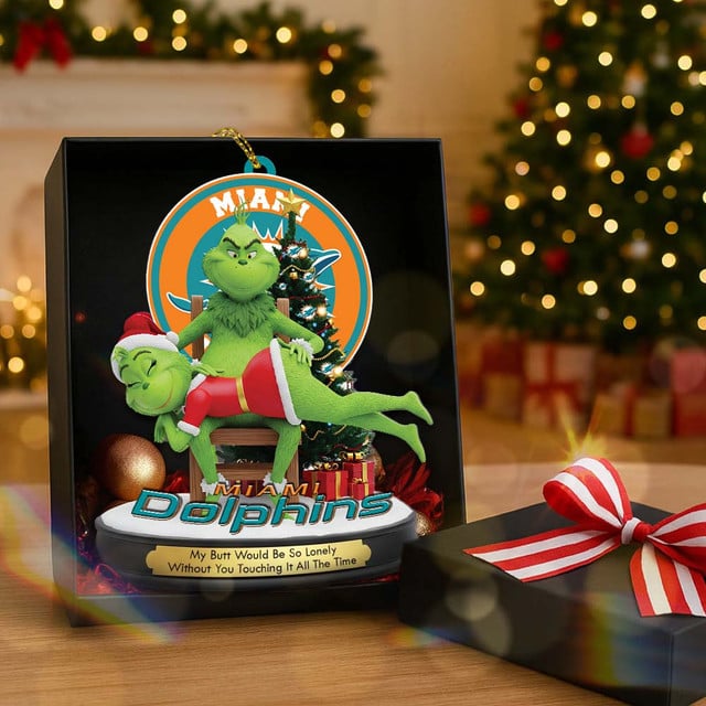 Miami Dolphins x Grinch Christmas Acrylic Ornament