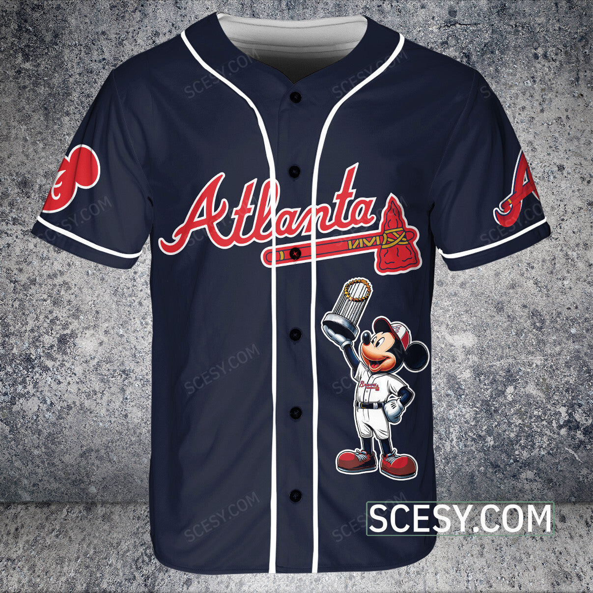 Atlanta Braves MM Baseball Jersey Navy