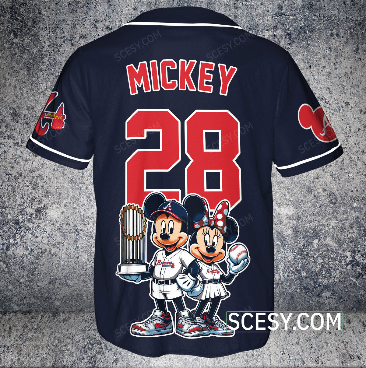 Atlanta Braves MM Baseball Jersey Navy