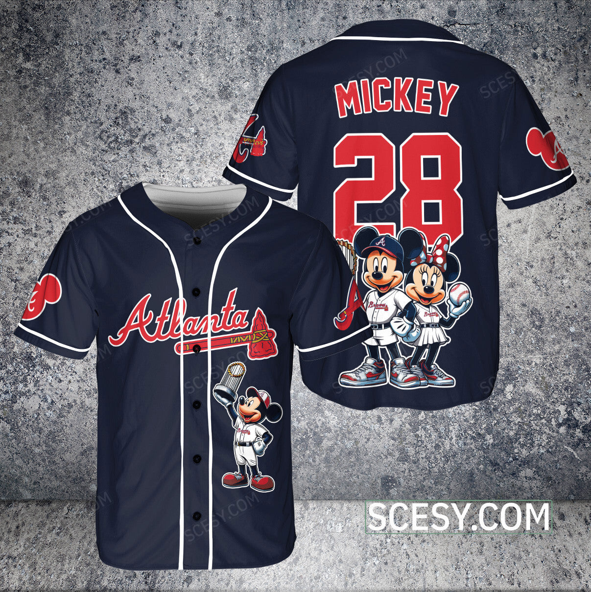Atlanta Braves MM Baseball Jersey Navy