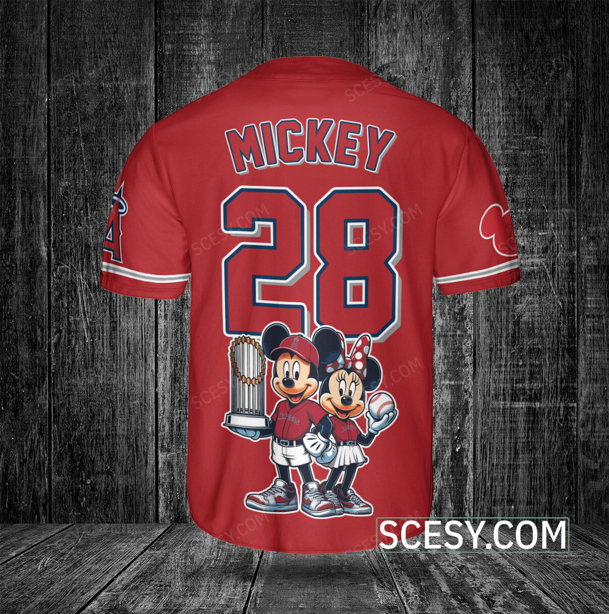 Los Angeles Angels MM Baseball Jersey Red