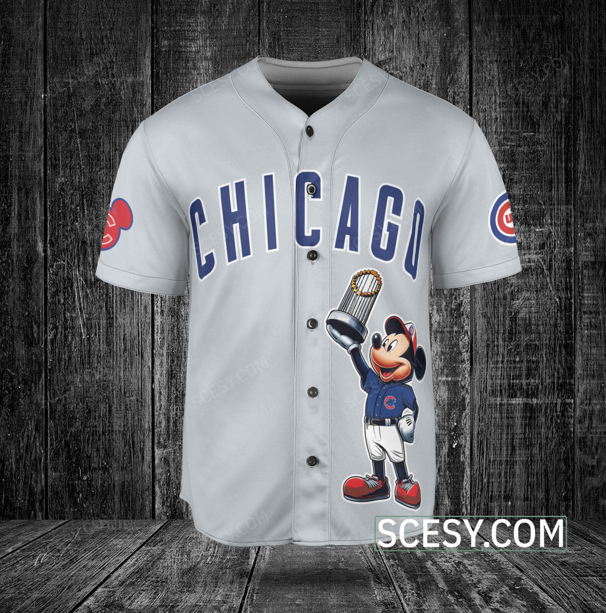 Chicago Cubs MM Baseball Jersey Light Gray