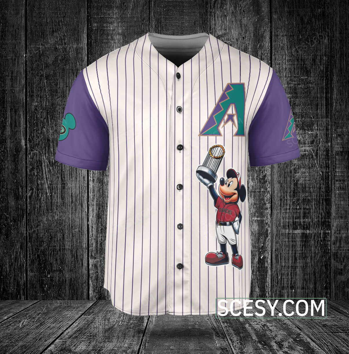 Arizona Diamondbacks MM Baseball Jersey White Purple