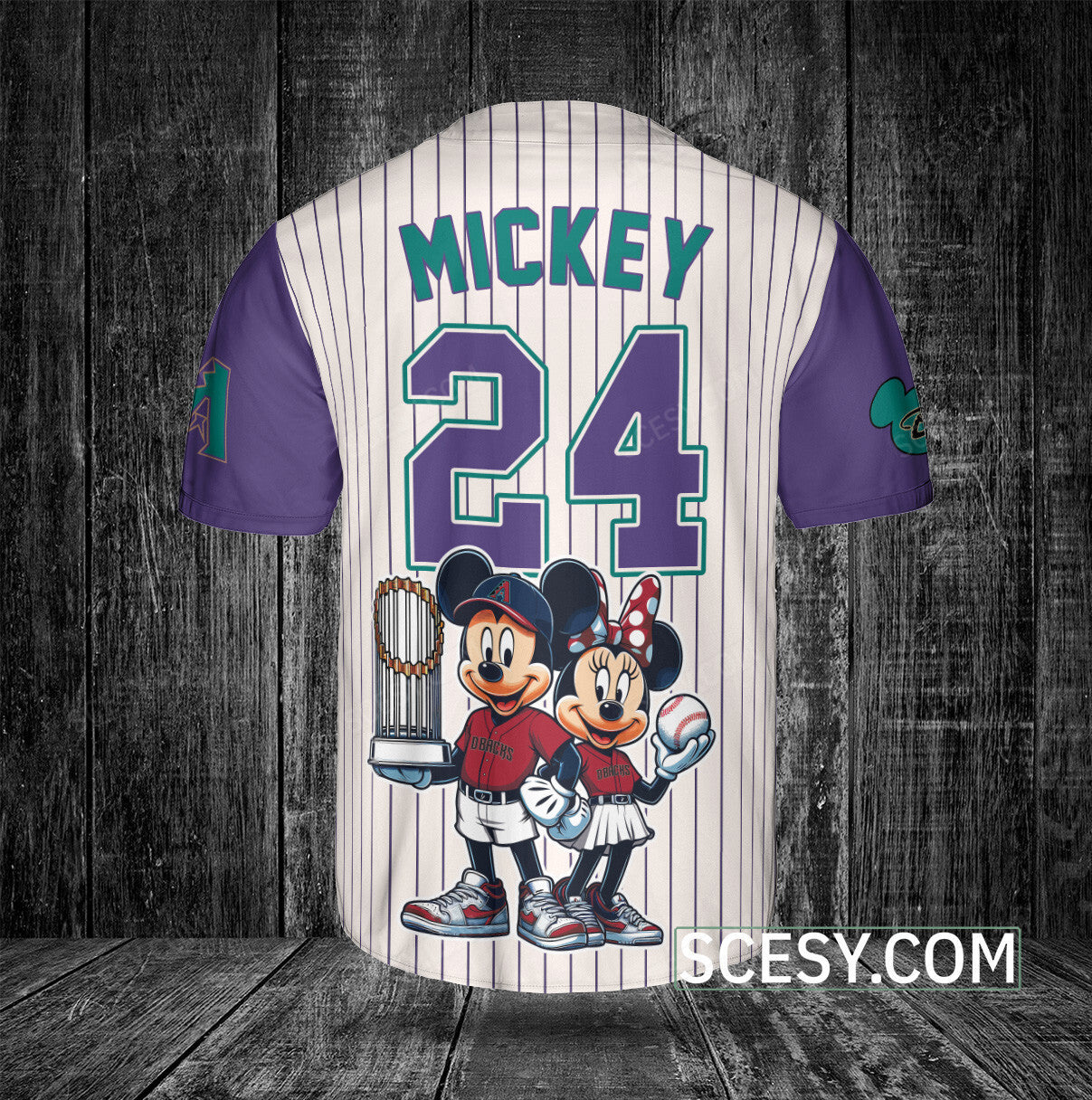Arizona Diamondbacks MM Baseball Jersey White Purple