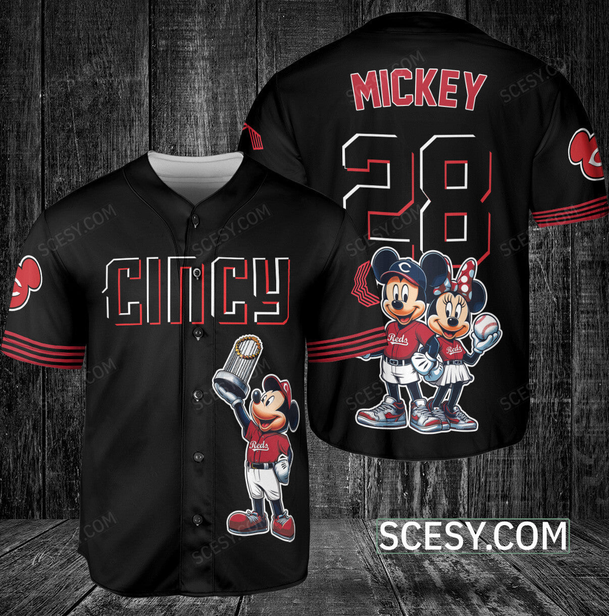 Cincinnati Reds MM Baseball Jersey Black