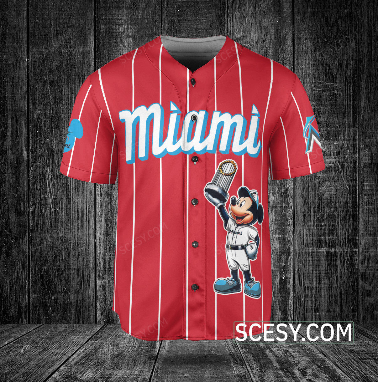 Miami Marlins MM Baseball Jersey Red