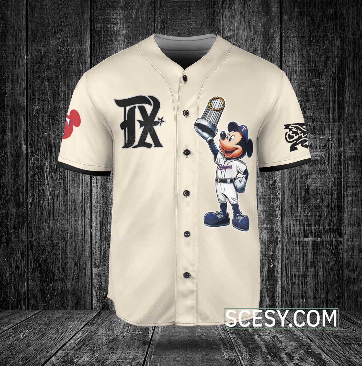 Texas Rangers MM Baseball Jersey Yellow