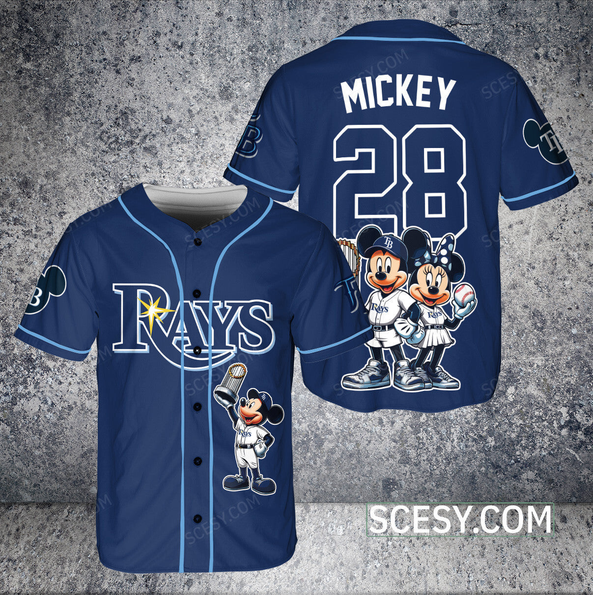 Tampa Bay Rays MM Baseball Jersey Navy