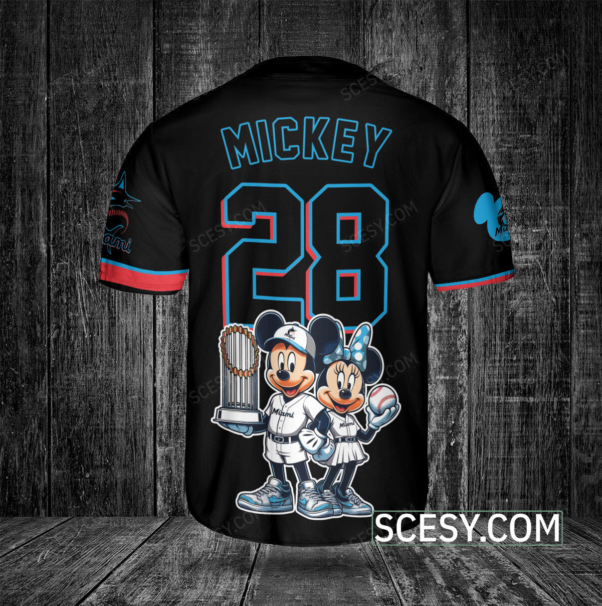 Miami Marlins MM Baseball Jersey Black