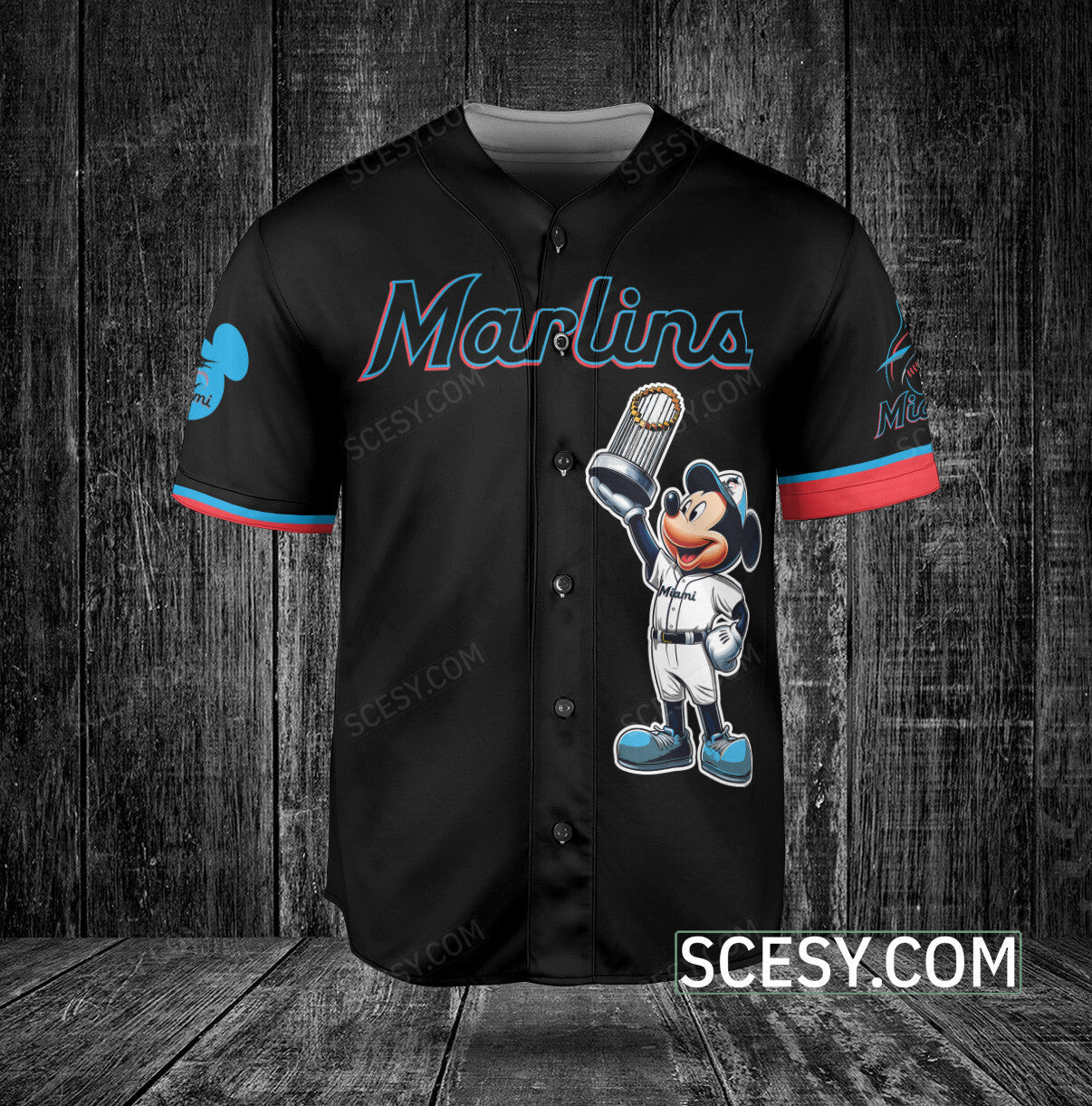 Miami Marlins MM Baseball Jersey Black