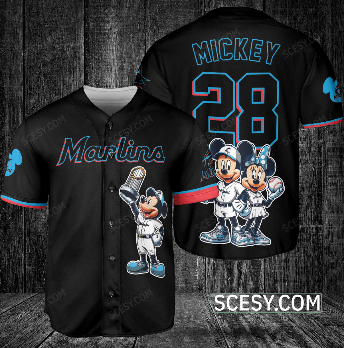 Miami Marlins MM Baseball Jersey Black