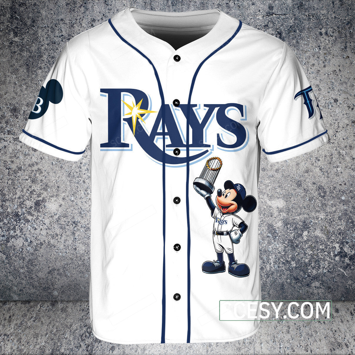 Tampa Bay Rays MM Baseball Jersey White Pipping