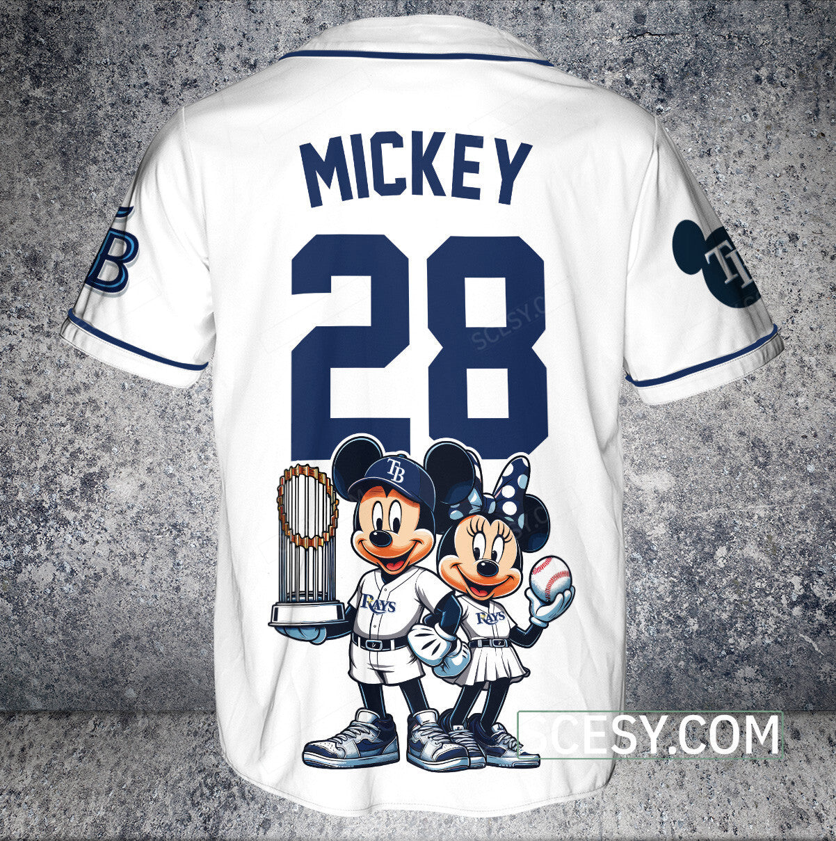 Tampa Bay Rays MM Baseball Jersey White Pipping