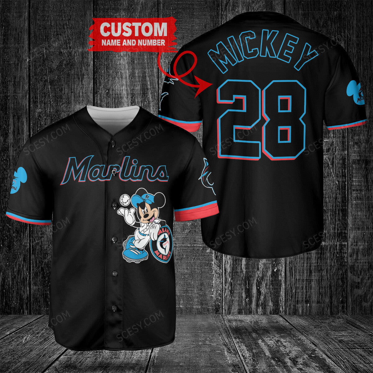 Miami Marlins MM x Miami Marlins Baseball Jersey BL