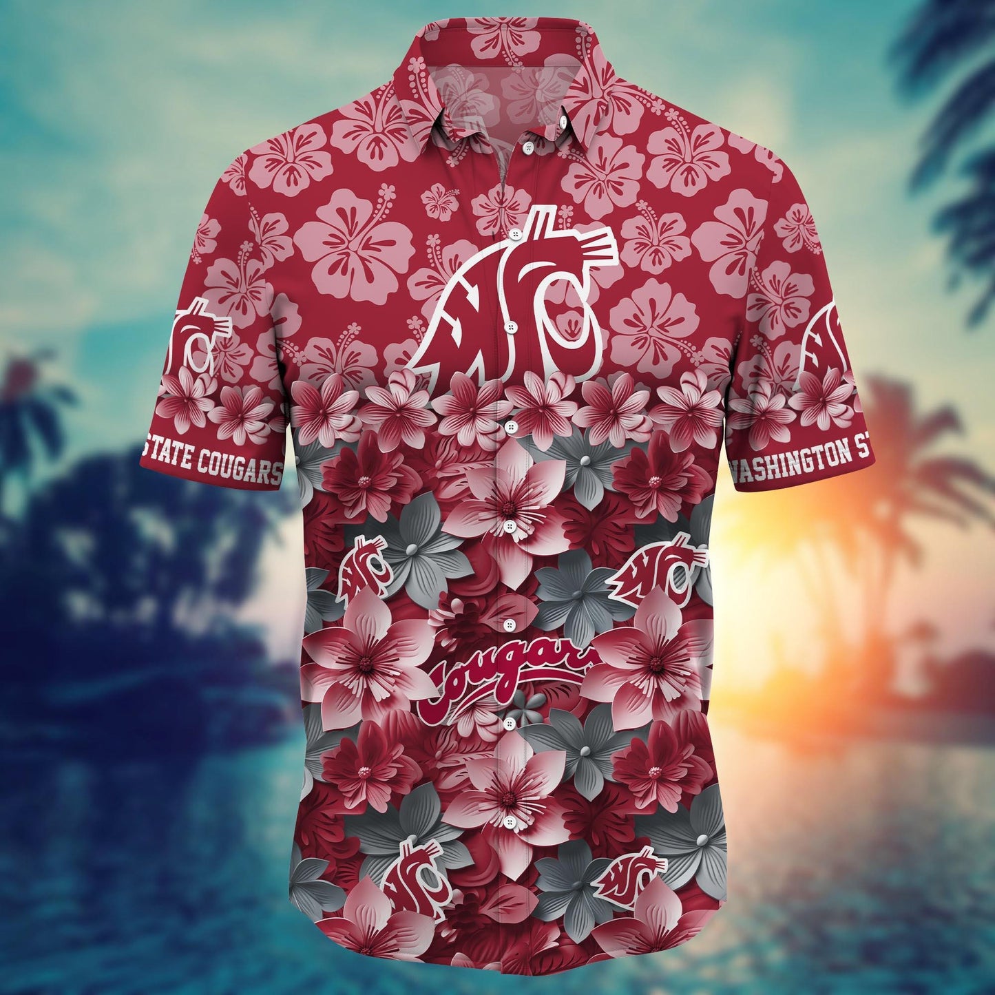 Washington State Cougars 1 Hawaiian Shirt Trending Summer. Gift For Fan FBS 502MC-HS035