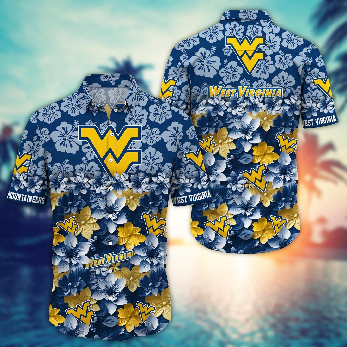 West Virginia Mountaineers Hawaiian Shirt Trending Summer. Gift For Fan FBS 502MC-HS035