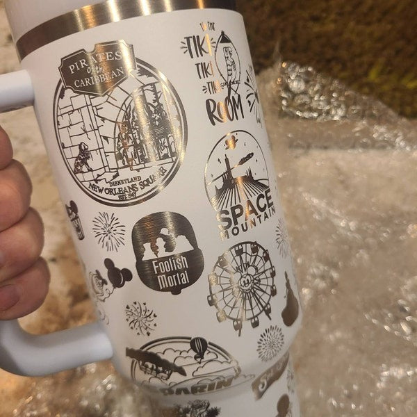 Custom Name Disneyland Inspired Stanley Style Engraved Tumbler 40 OZ