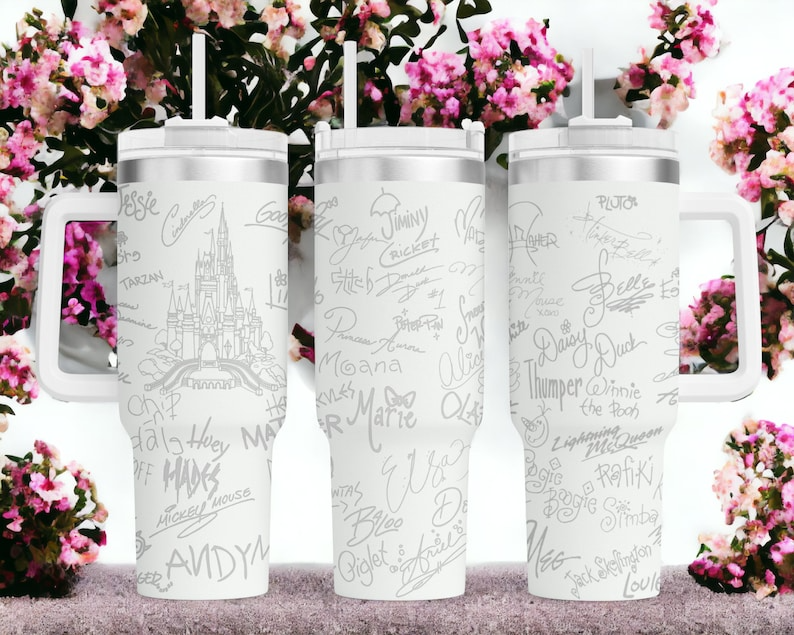 Disney Character Signatures Laser Engraved 40 oz Tumbler