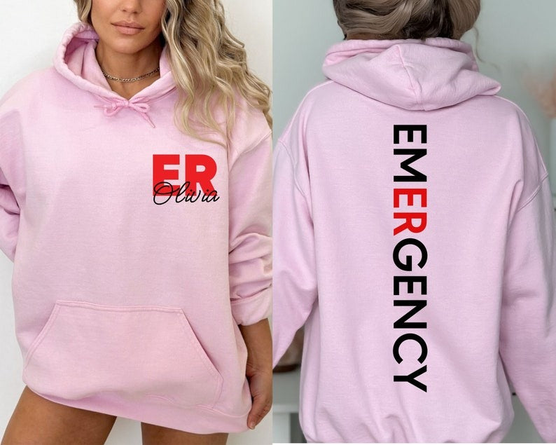 Personalized ER Nurse Sweatshirt, Emergency Room Tech Gift