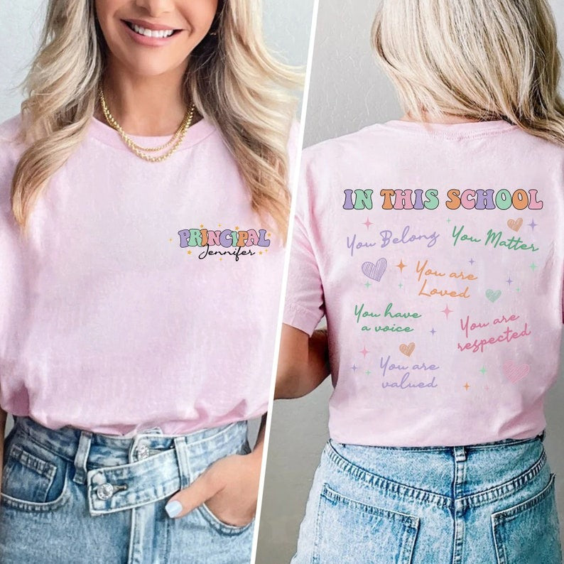 Personalized School Principal Gift Shirt, Back to School Team Shirt for Principal