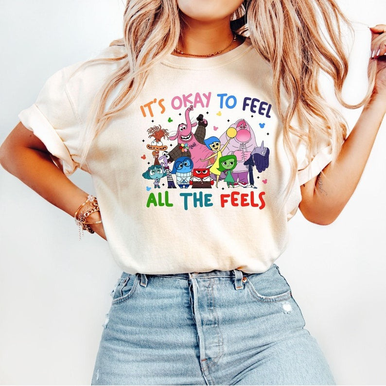 It's Okay To Feel All The Feels T-Shirt, Disney Shirt, Therapy Shirt, Teacher Shirt, Gift for Teacher