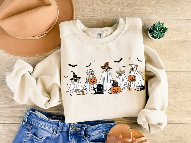 Cute Ghost Dogs Halloween Sweatshirt, Ghost Dogs Tshirt