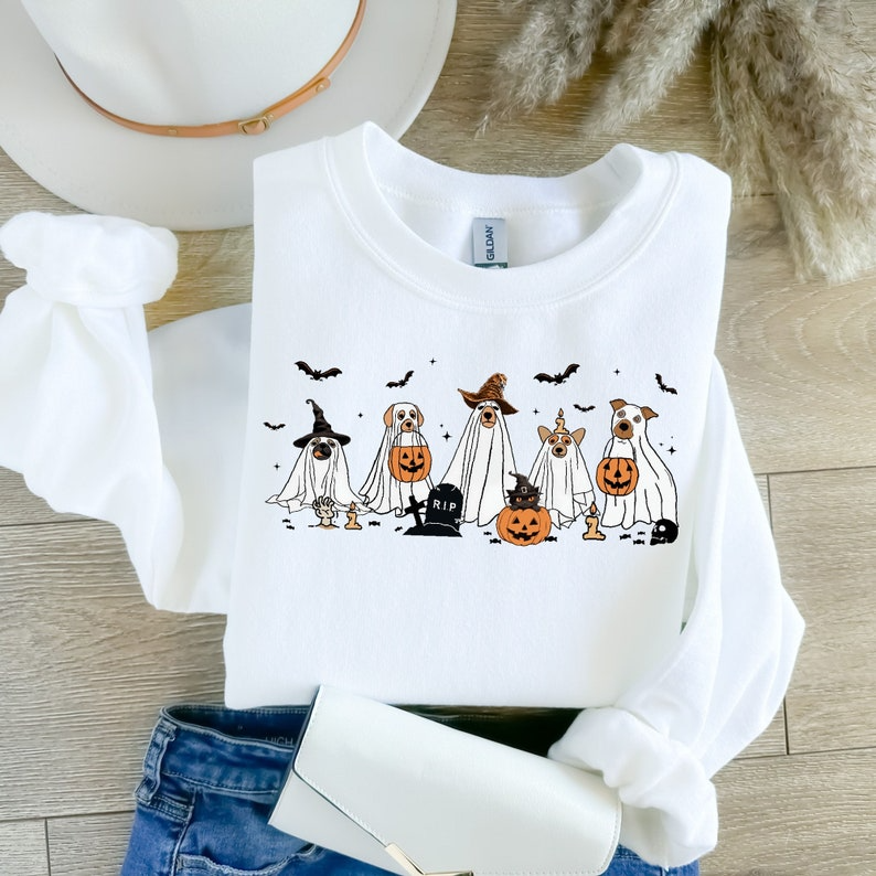 Cute Ghost Dogs Halloween Sweatshirt, Ghost Dogs Tshirt
