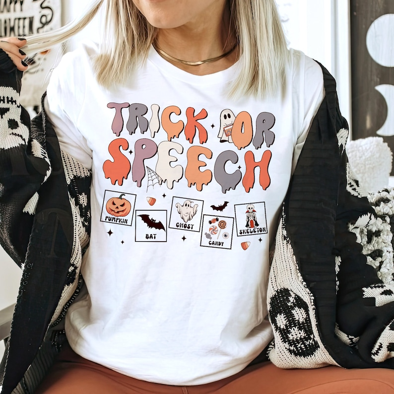 Trick Or Speech Shirt, Halloween Speech Therapy Shirt, Speech Language Pathology Shirt
