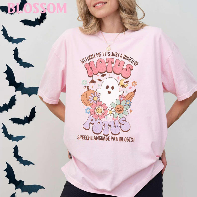 Speech Therapy Shirt for Halloween, Spooky Language Therapist T Shirt Funny Fall SLP Tee