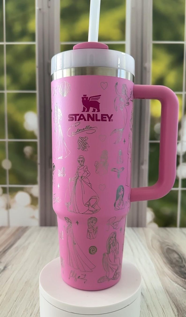 Disney Princesses Inspired Stanley Style Engraved Tumbler 40 OZ
