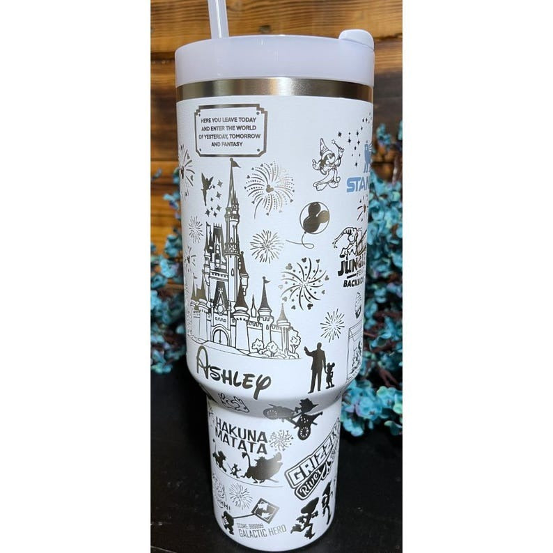 Custom Name Disneyland Inspired Stanley Style Engraved Tumbler 40 OZ