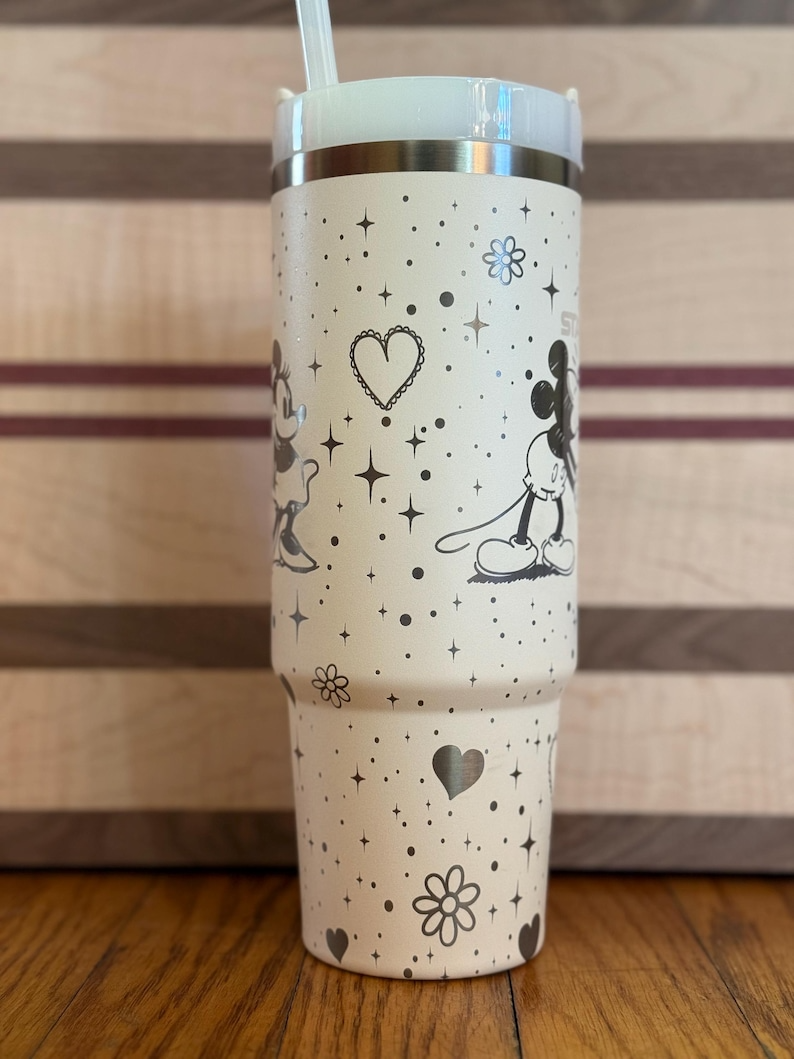 Mickey Mouse, Minnie Mouse & Disney DN Engraved 40 Oz Tumbler