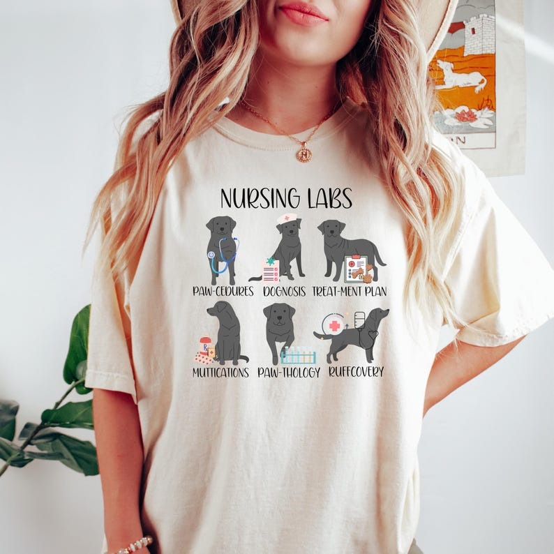 Nurse Funny Dog Shirt, Black Lab Dogs Nursing Pups Funny Dog Puns,Funny Nurse Gift