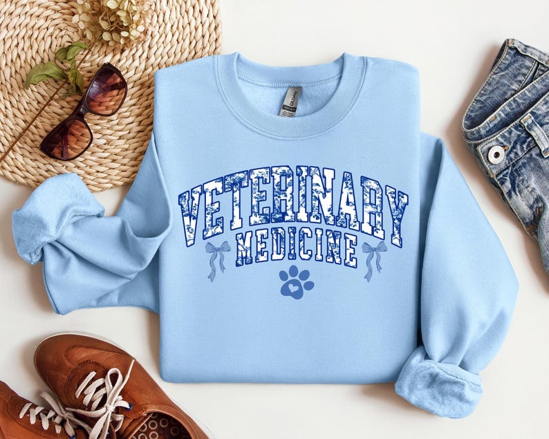 Coquette Veterinary Medicine Sweatshirt, Toile De Jouy Animal Doctor Gift