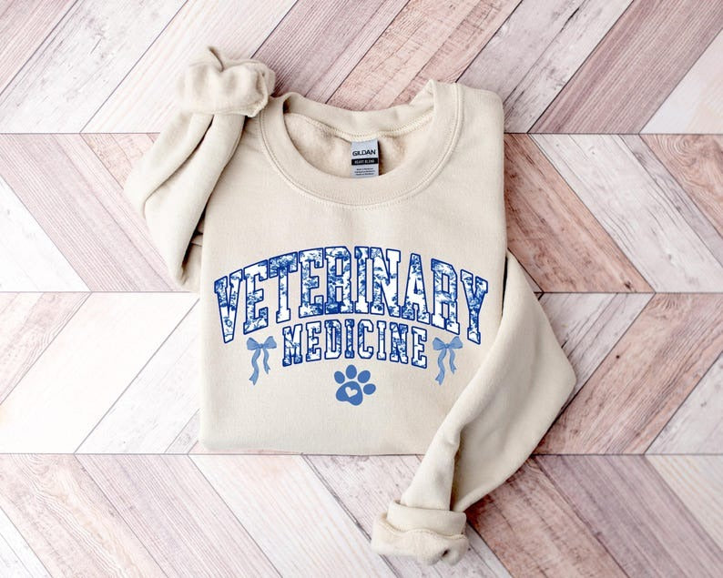 Coquette Veterinary Medicine Sweatshirt, Toile De Jouy Animal Doctor Gift