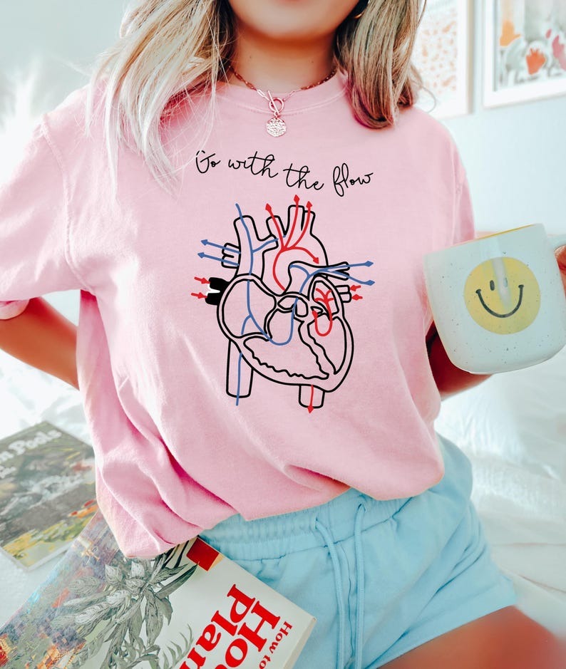Go With The Flow T Shirt, Nurse Shirt, CVICU Nurse Gift For Women