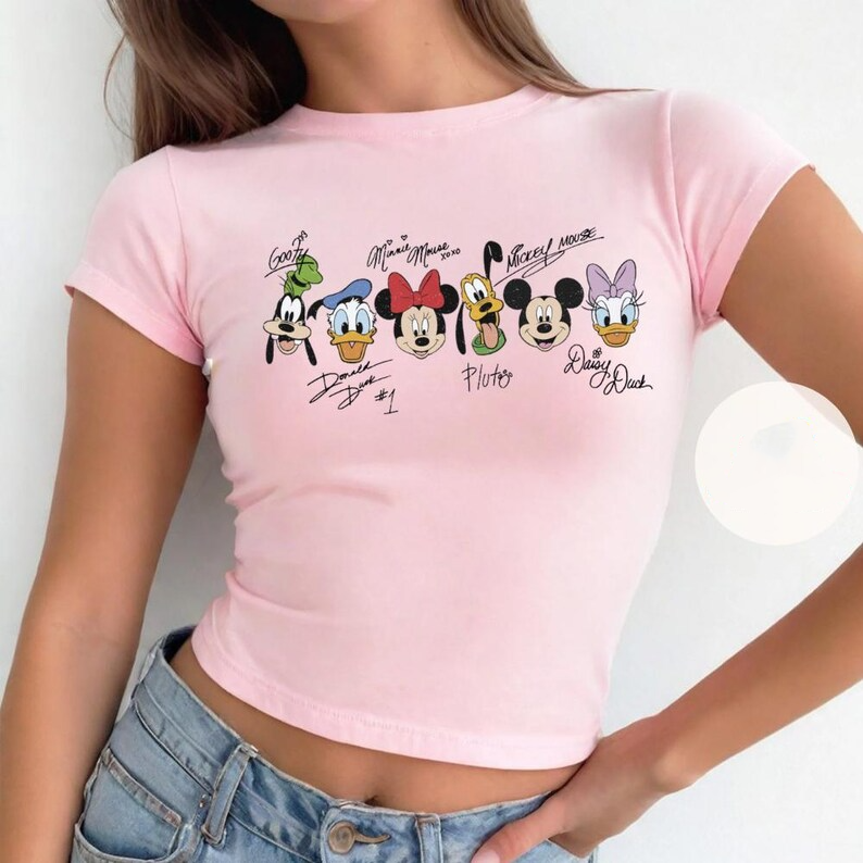 Disney Baby Tee Mickey Crop Top, Disney Trip Shirt, Disneyland Shirt, Disneyworld Shirt