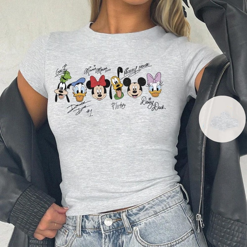 Disney Baby Tee Mickey Crop Top, Disney Trip Shirt, Disneyland Shirt, Disneyworld Shirt