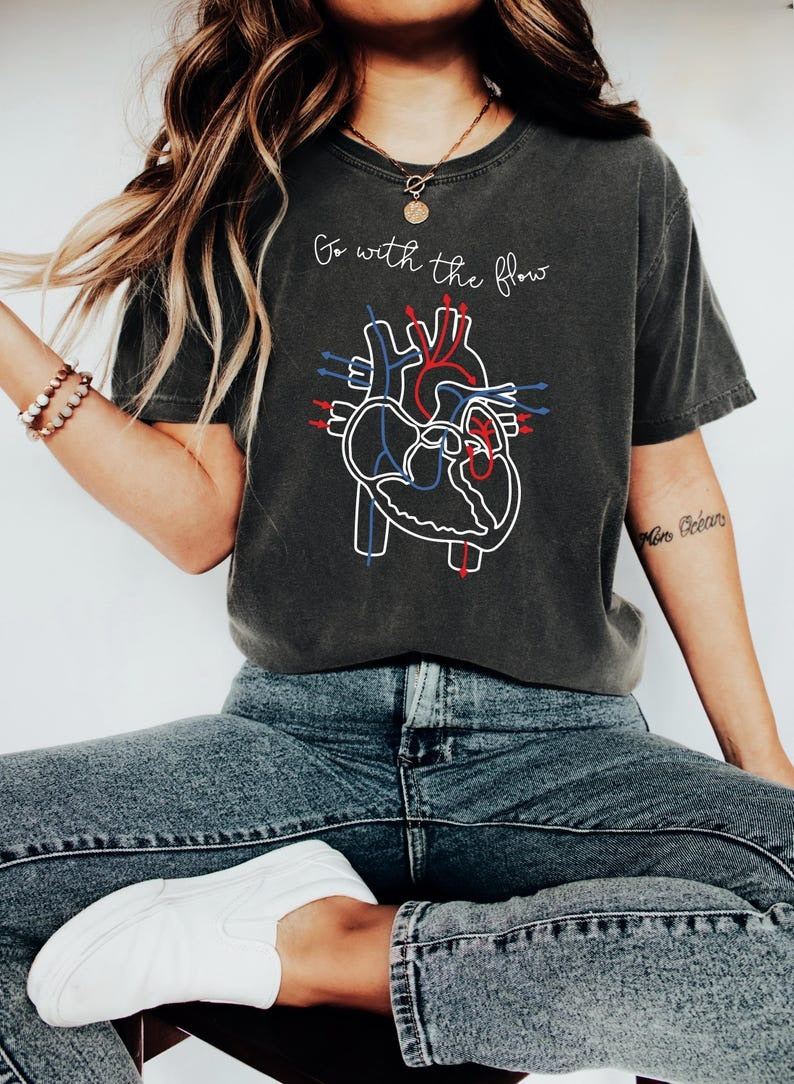 Go With The Flow T Shirt, Nurse Shirt, CVICU Nurse Gift For Women