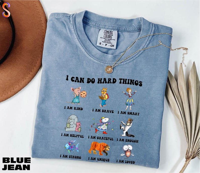 I Can Do Hard Things Shirt, Children's Book Characters Tee, Believe In Yourself Sweater