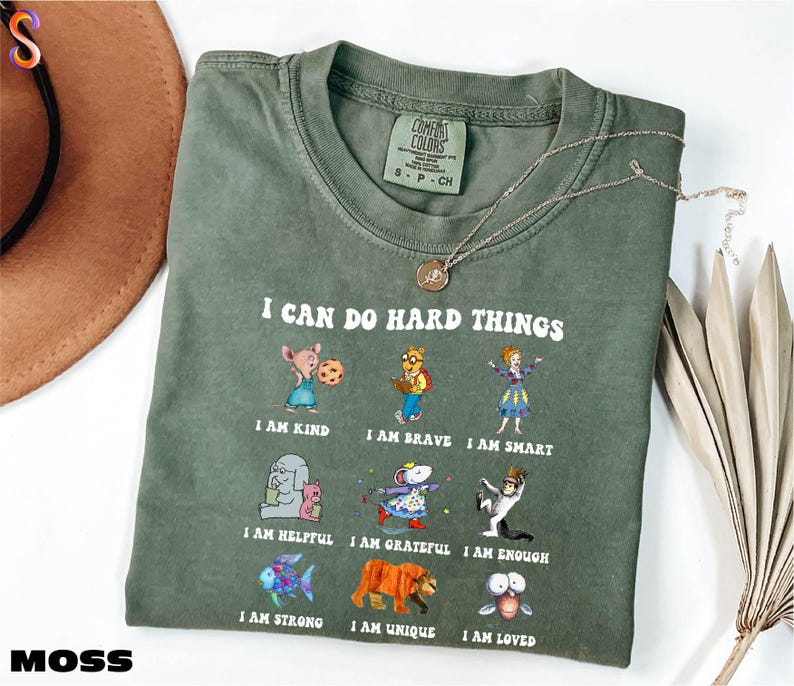 I Can Do Hard Things Shirt, Children's Book Characters Tee, Believe In Yourself Sweater
