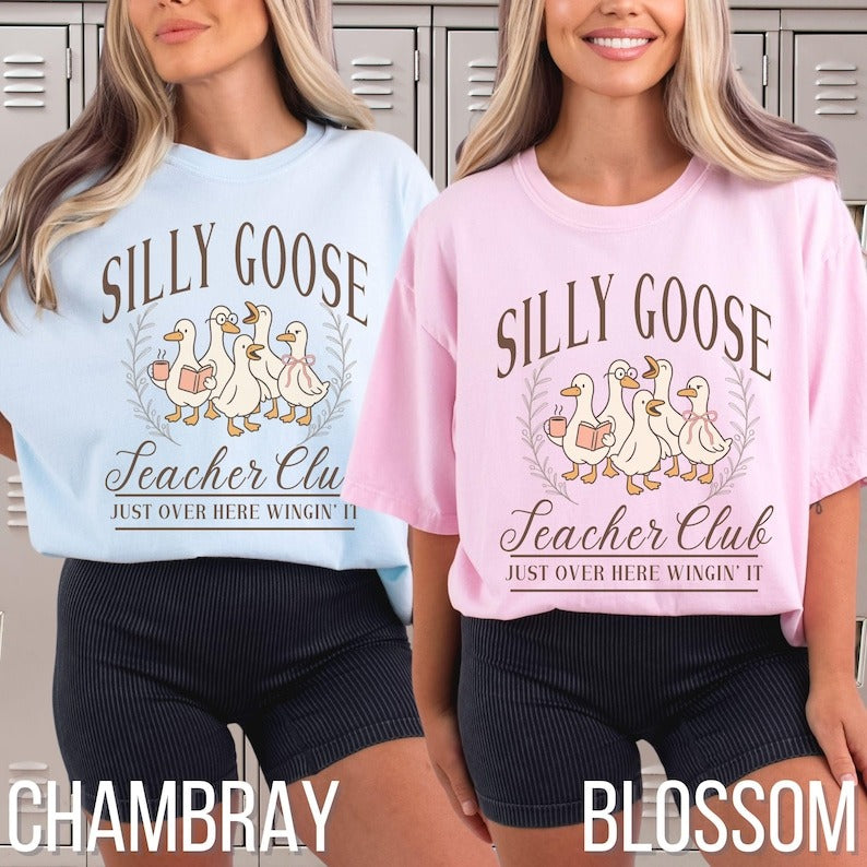 Silly Goose Teacher Shirt, Comfort Colors® Funny Goose Tee