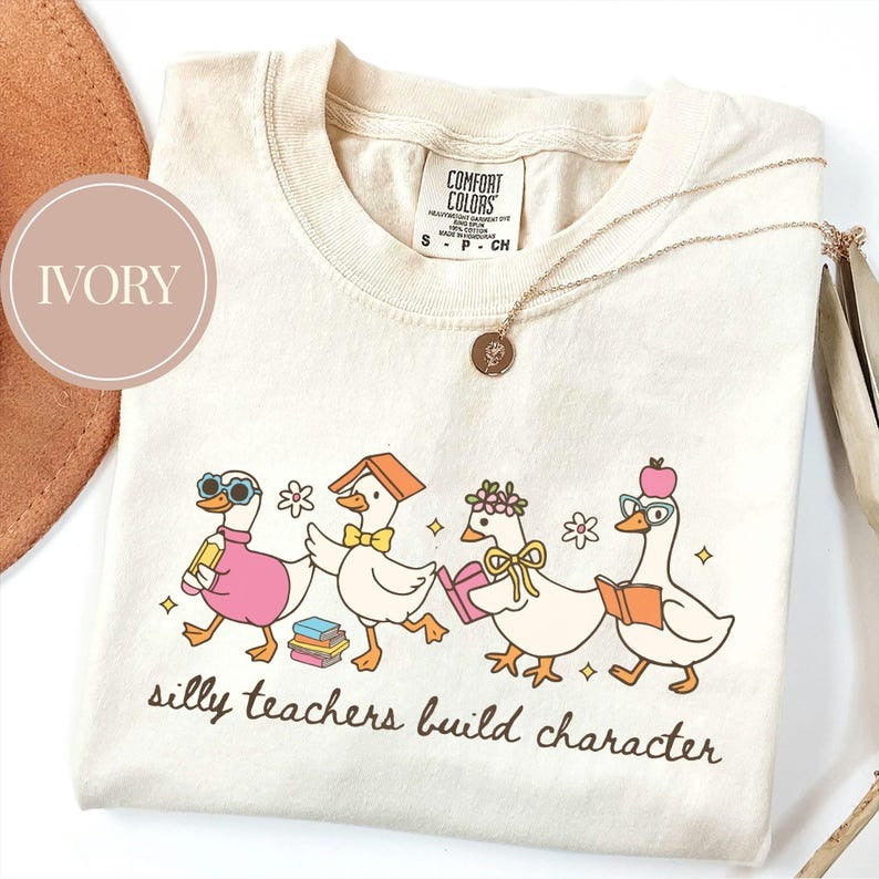 Comfort Colors Silly Teacher Goose Shirt, Silly Goose Teacher Tshirt, Back to School Tee