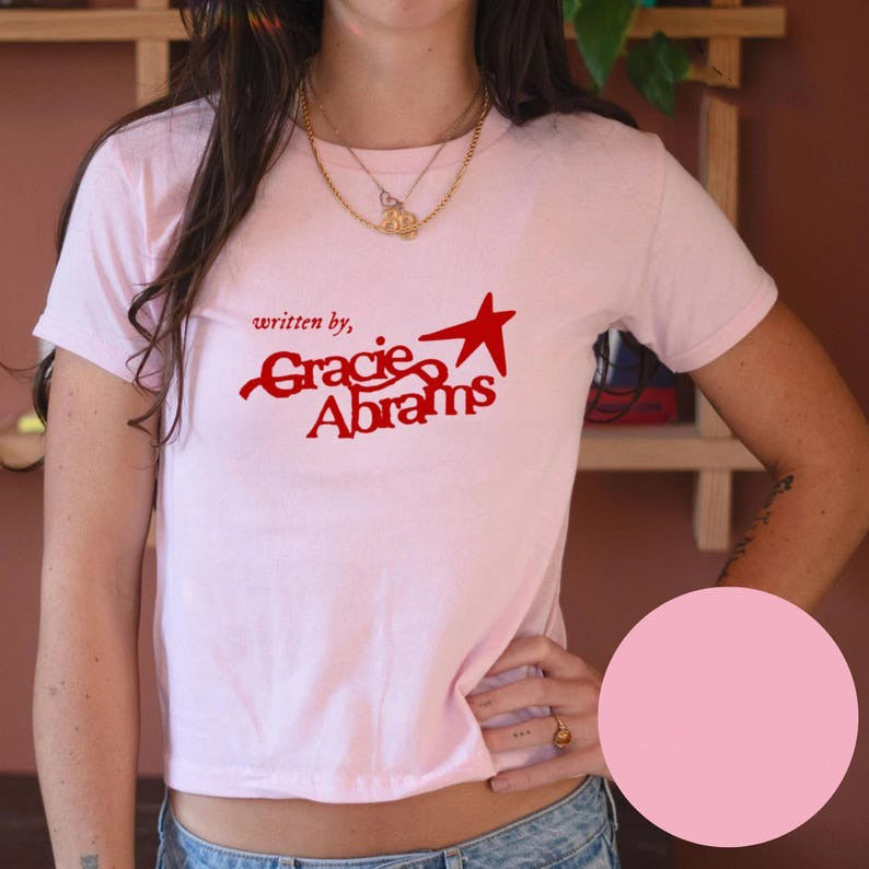 Written by Gracie Abrams Adult Baby Tee, Pop Singer Baby Tee