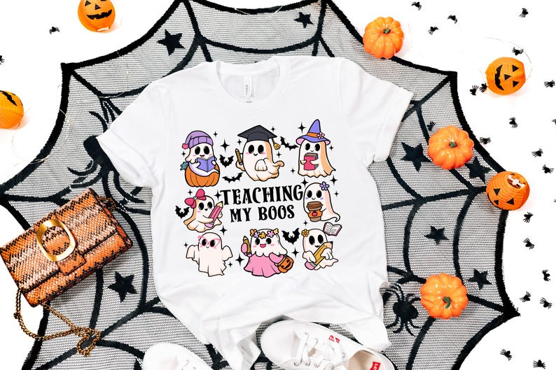 Teaching My Boos Halloween Teacher Shirt ,Cute Ghost Teacher Tee, Fall School Shirt