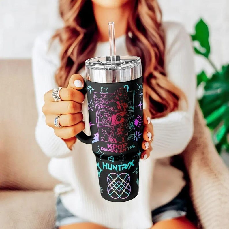 Custom Name Kpop Demon Hunters Tumbler, Anime Style Girl Group Tumbler 40 oz