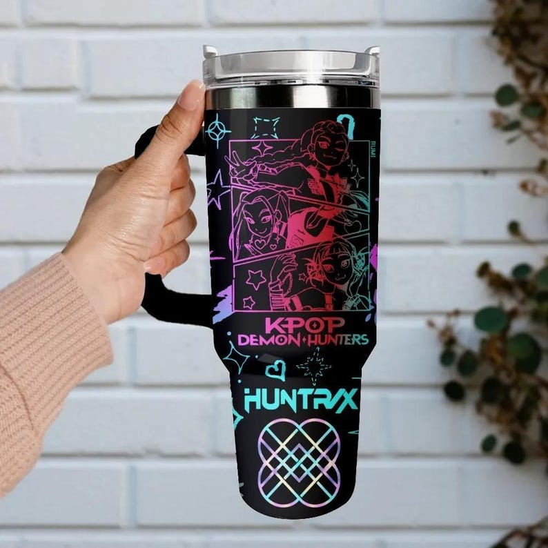 Custom Name Kpop Demon Hunters Tumbler, Anime Style Girl Group Tumbler 40 oz