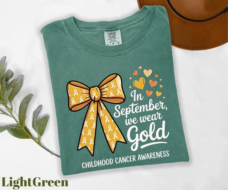 Comfort Colors® In September We Wear Gold Shirt, Childhood Cancer Awareness Shirt