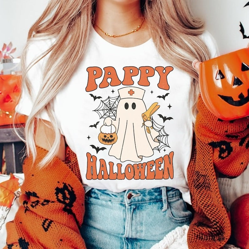 OBGYN Nurse Halloween Shirt, Pappy Halloween Ghost with Speculum Shirt